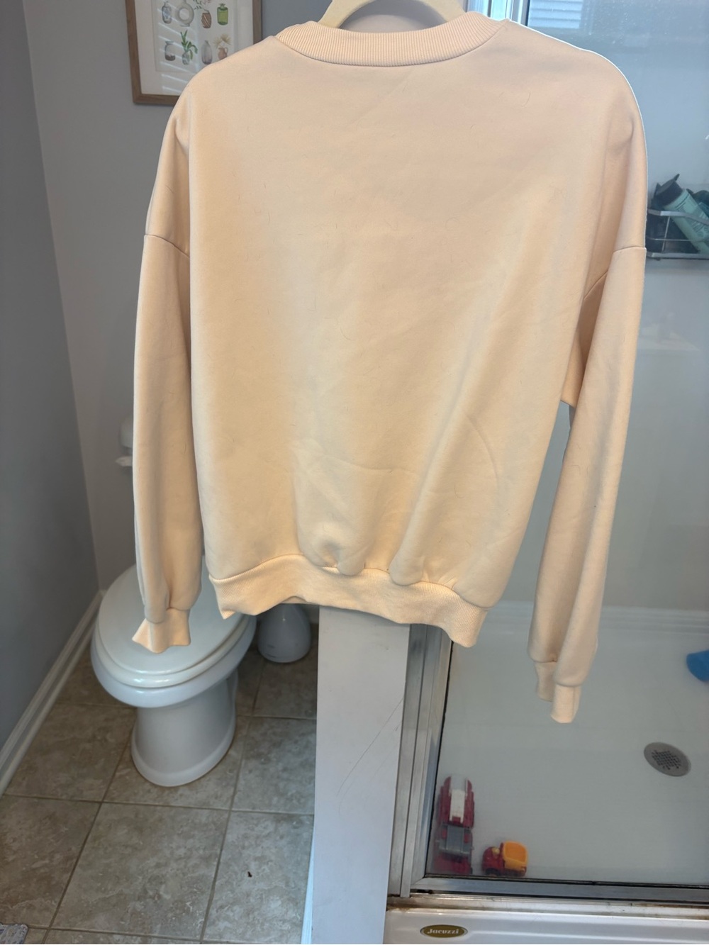 Cream Crewneck Sweatshirt with Rainbow 'SOCIAL' Embroidery - Unbranded - Picture 5 of 5
